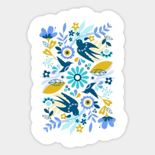 Folk Art Style Sticker